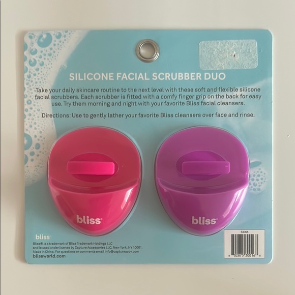 Bliss Go Scrubs Facial Scrubber Duo-Purple/Pink - Picture 3 of 3